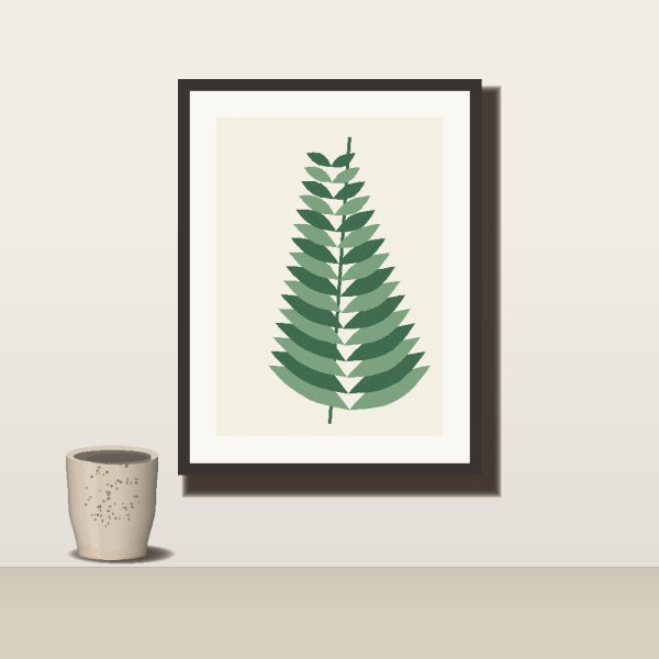 Fern study – A4 riso print